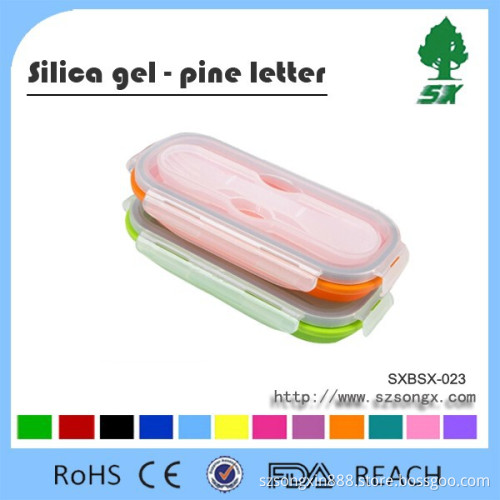Hot sale Collapsible Silicone Lunch Box FDA and LFGB Standard,lunch box for students